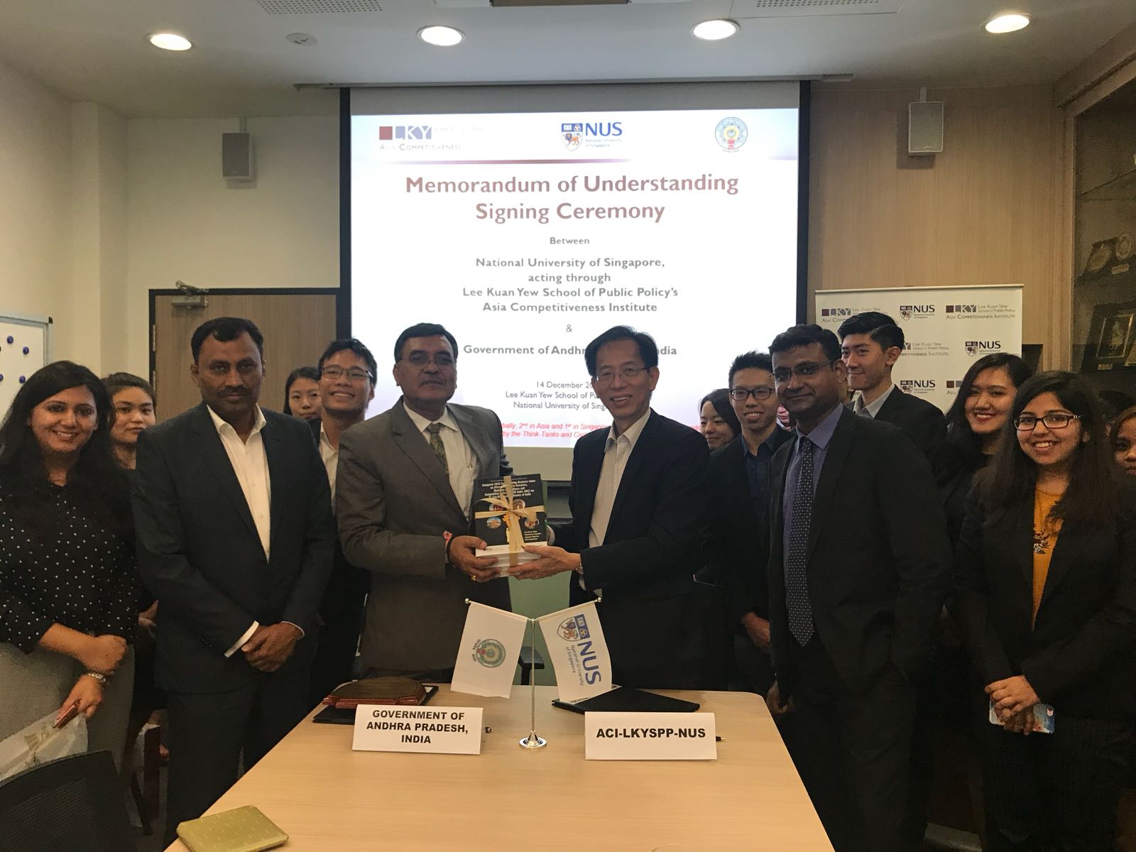 Memorandum of Understanding (MOU) Signing Ceremony between ACI-LKYSPP-NUS and Government of Andhra Pradesh, India