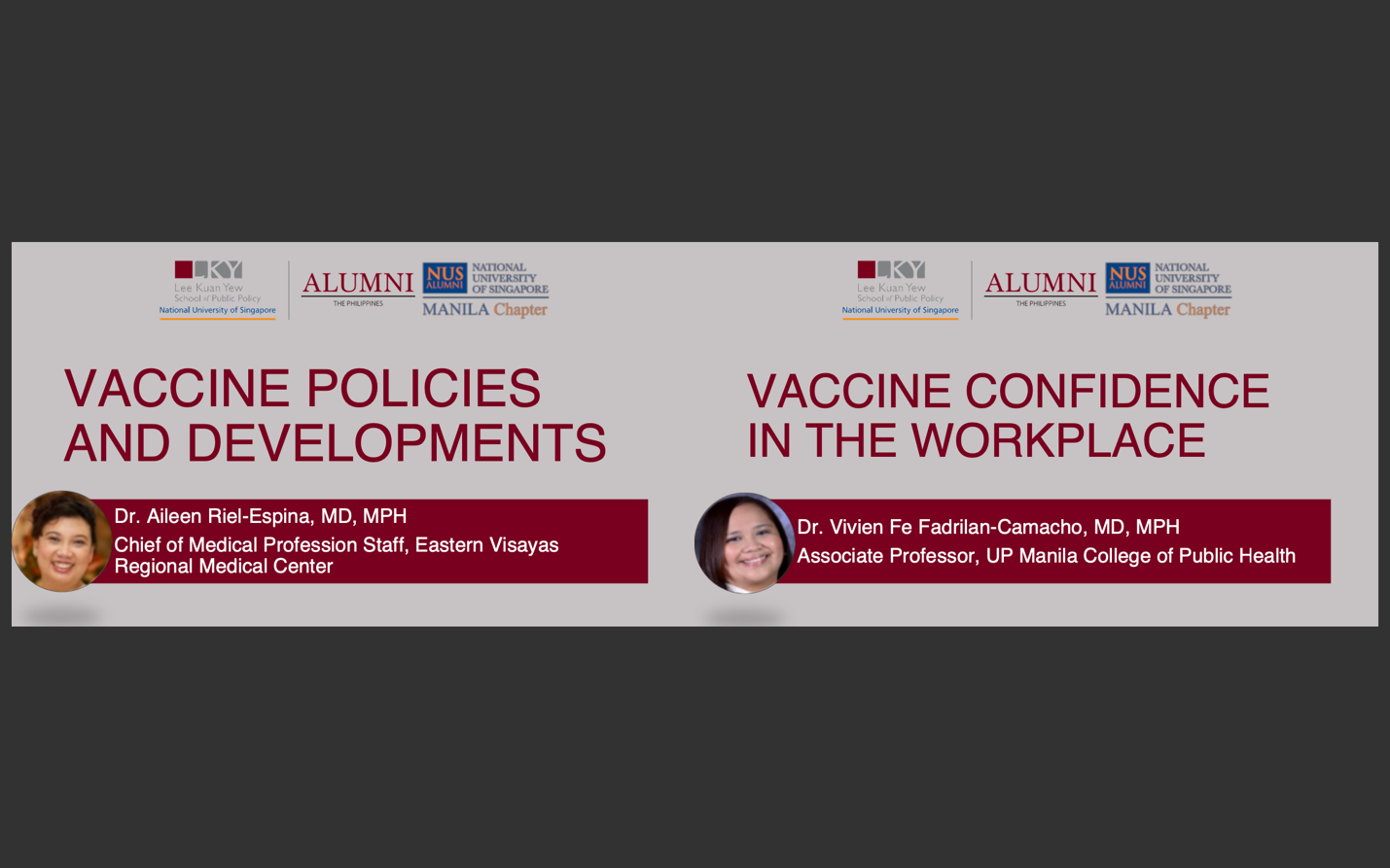 Dr Aileen and Dr Vivien, panellists on vaccine