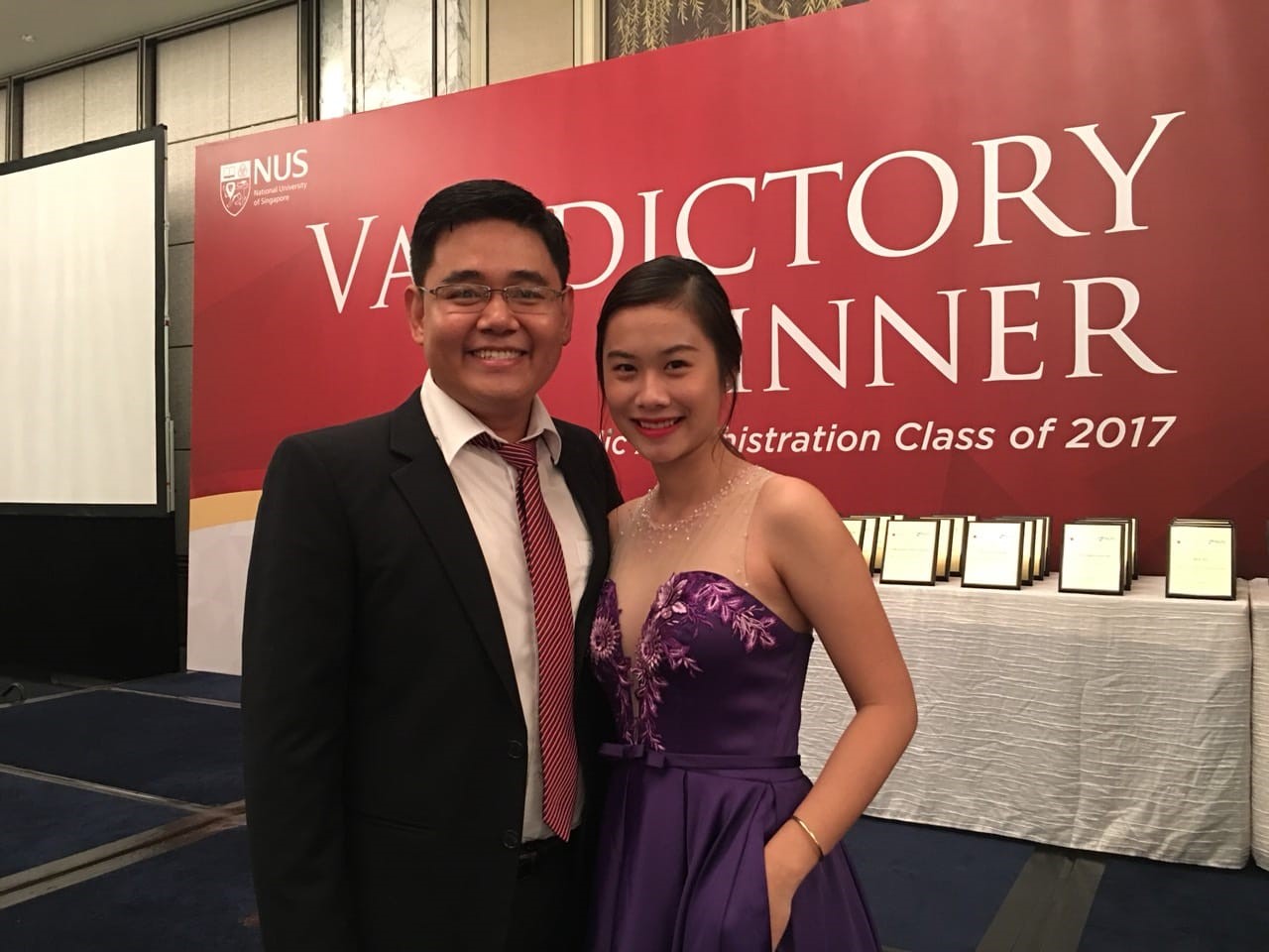 Harry and his fiancée Thuan Trang (now wife) at his Valedictory Dinner